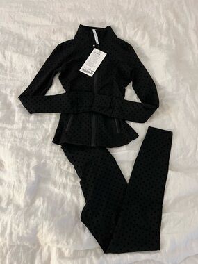 lululemon athletica Black Polka Dot Jacket & Leggings Set
